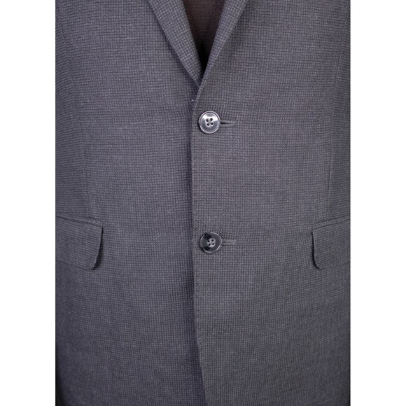 Calvin Klein Sport Coat Mens 42R Gray Micro Check Poly Blend 2 Button Dual-Vent - Picture 3 of 13